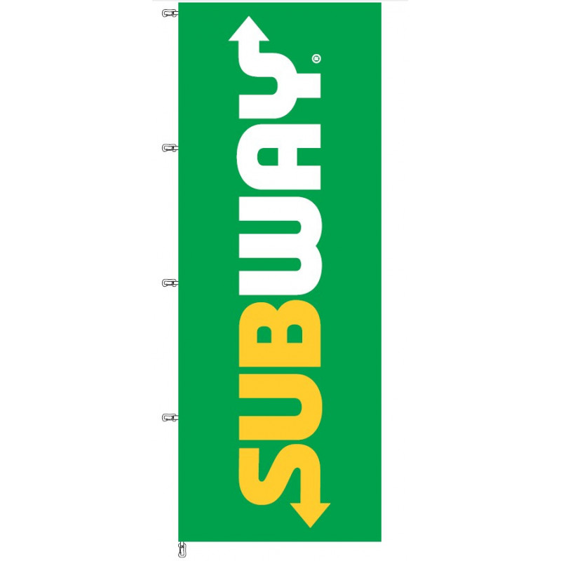 Drapeau "SUBWAY" avec ourlet pour bras de rotation 4,0x1,5m (available 4.6.2024)