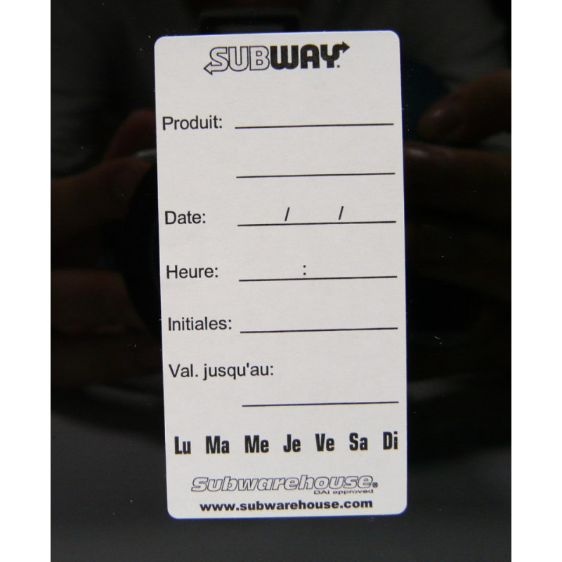 Easily Removable Cambro Label (french) - 1000 labels