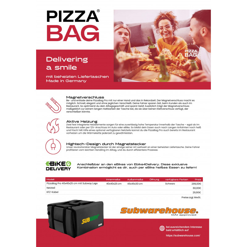 Steamy Isolierte Pizza Liefertasche - Lieferbeutel (29 liter) | Steamy