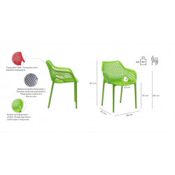Outdoor Chair with armrest - Anthracite